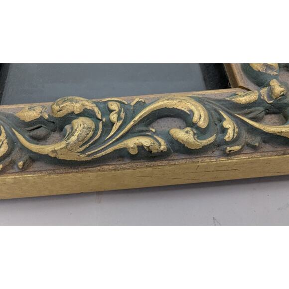 Lot 3 Vintage Gold Green Photo Frames Ornate Design Verdigris For 3.5 X 5.5" Art - Picture 3 of 8